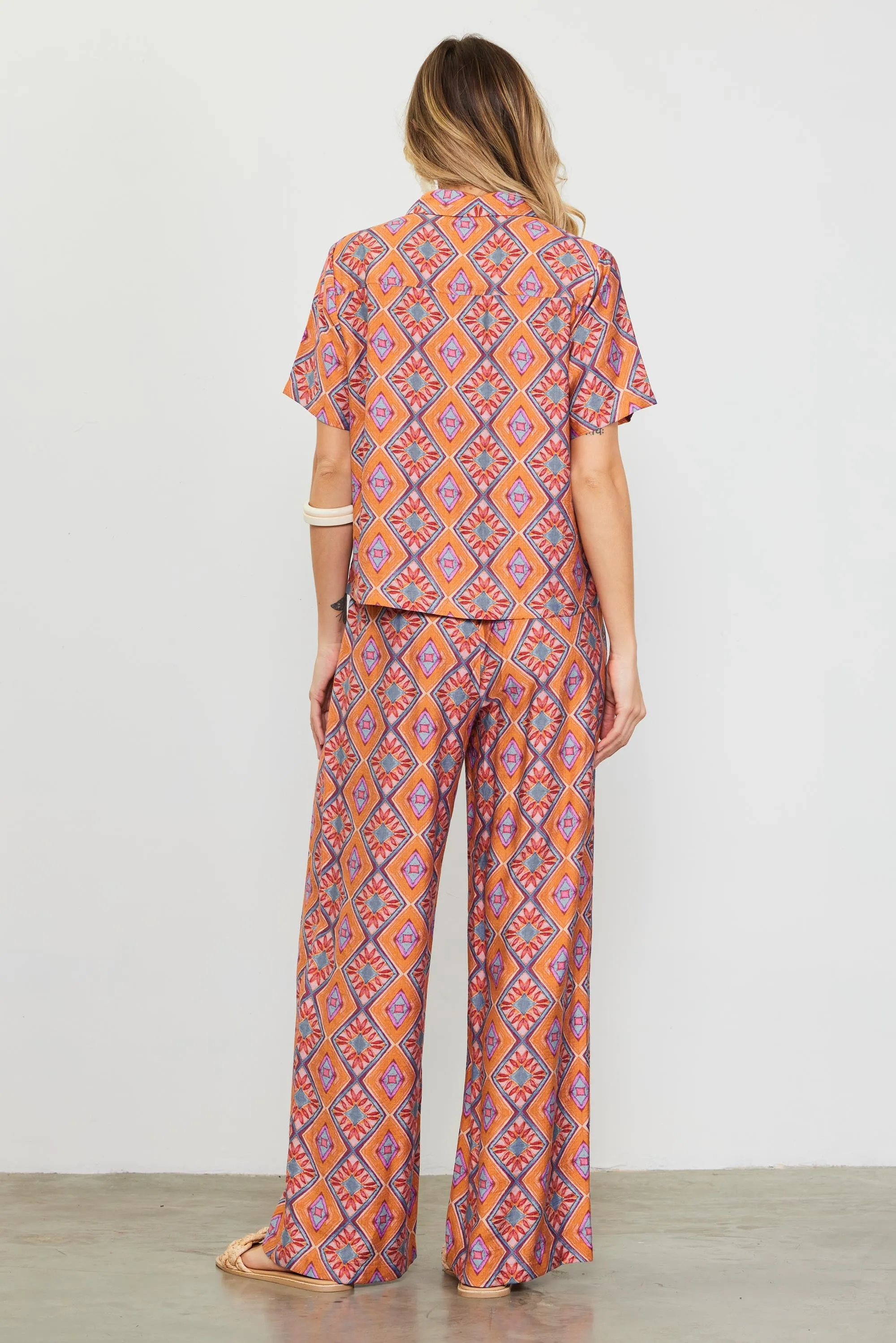Aspen Print Short Sleeve Blouse