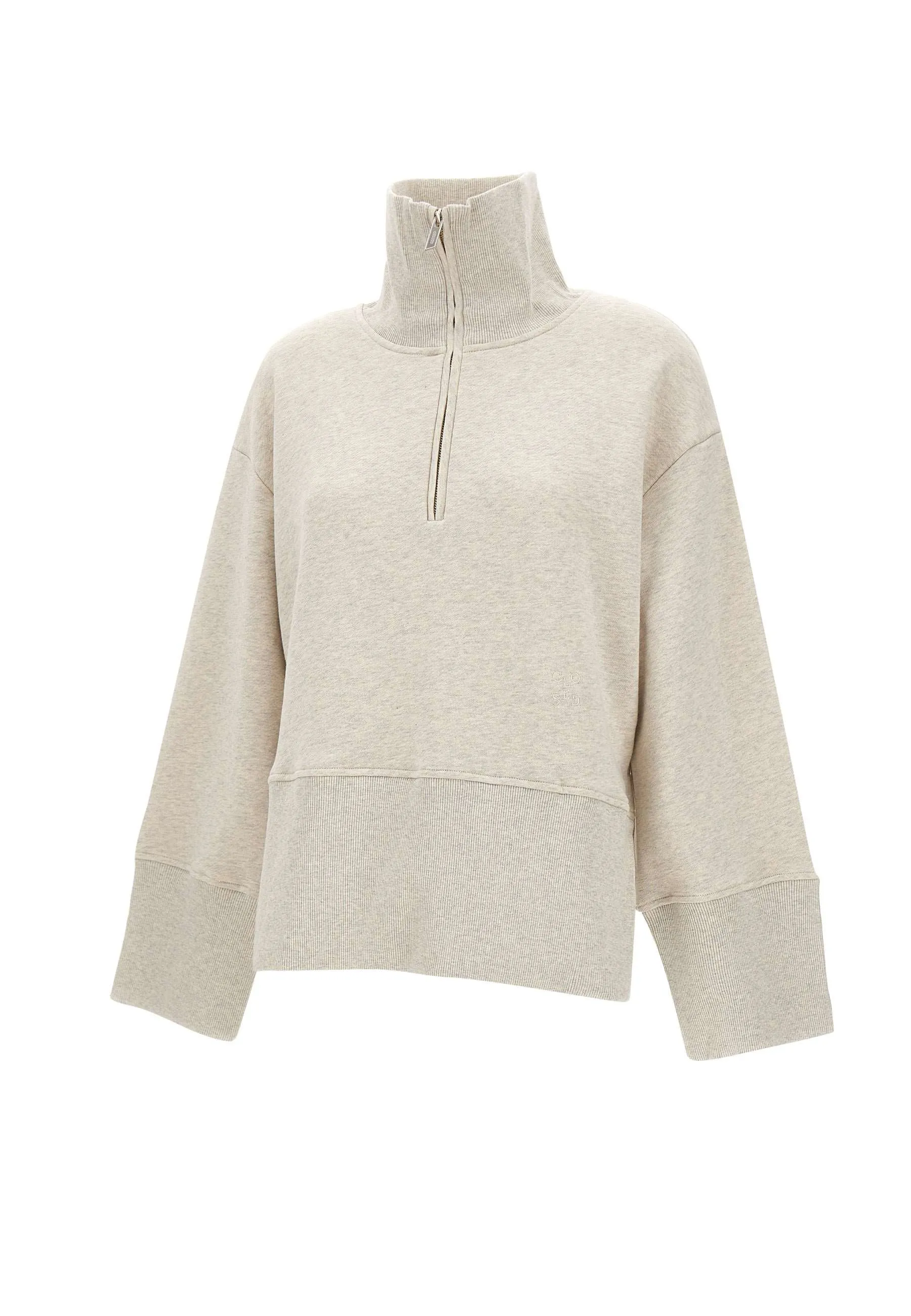 Beige Cotton Viscose Oversized Sweatshirt