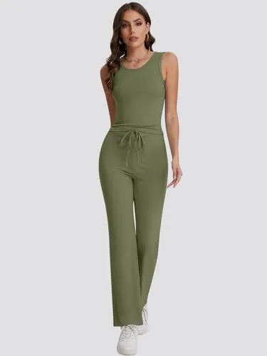 Bloggerlove Womens 2 Piece Outfits Summer Top and Pants Sets Trendy Matching Loungewear 2024 Lounge Tracksuits Fashion
