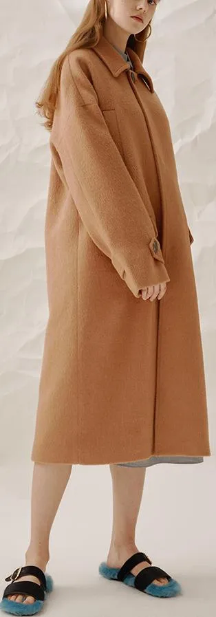 Camel Wool-Blend Coat