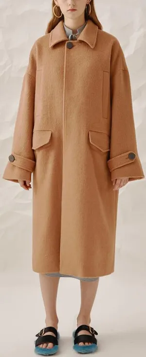 Camel Wool-Blend Coat