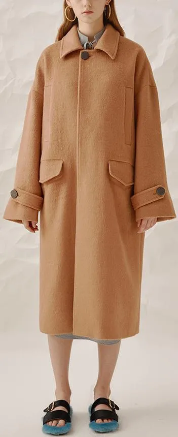 Camel Wool-Blend Coat
