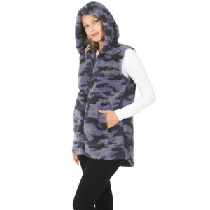 Camo Sherpa Hooded Vest