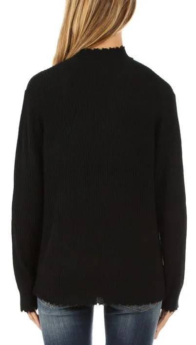Choker V Neck Sweater, Black