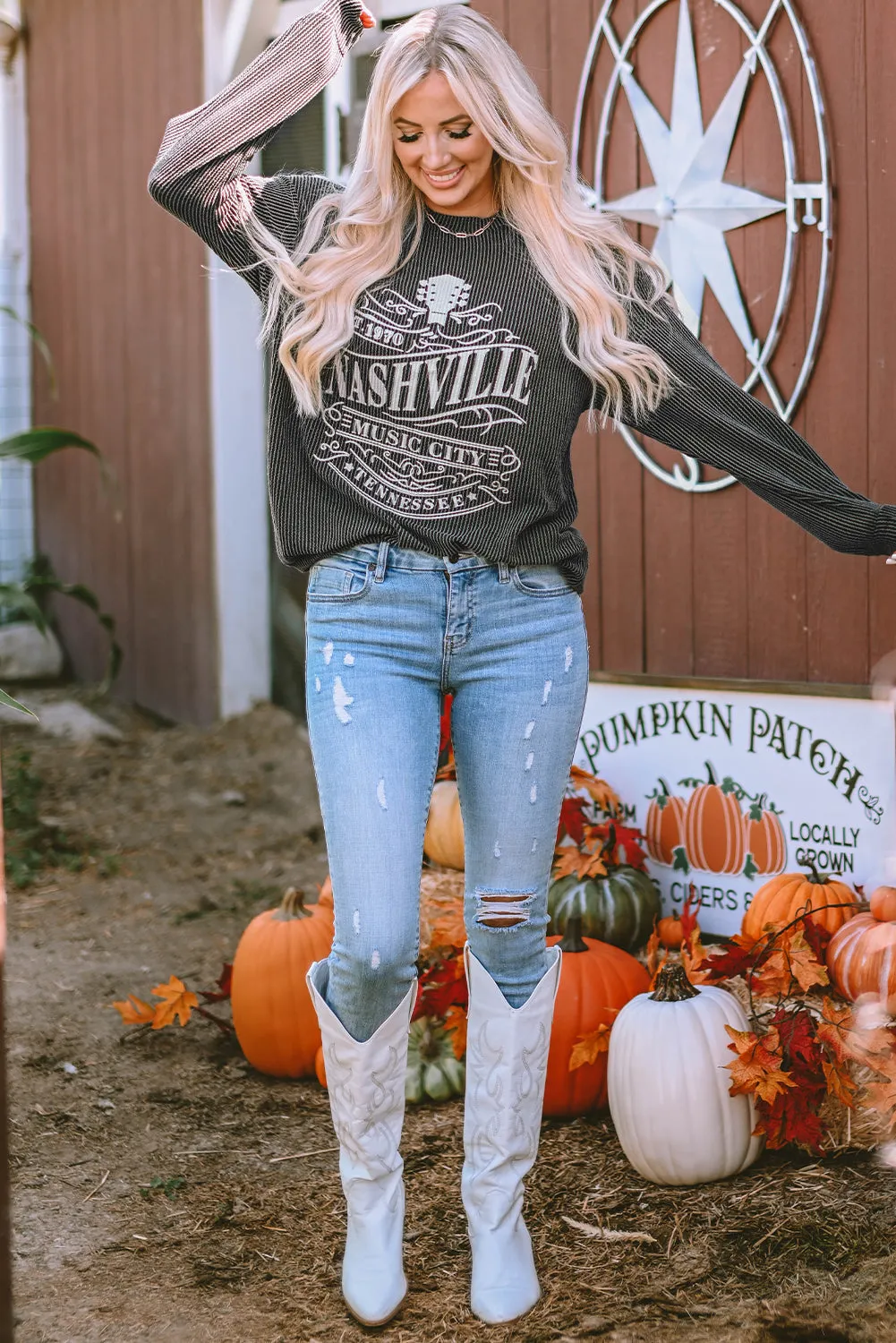 Corded Graphic Sweatshirt