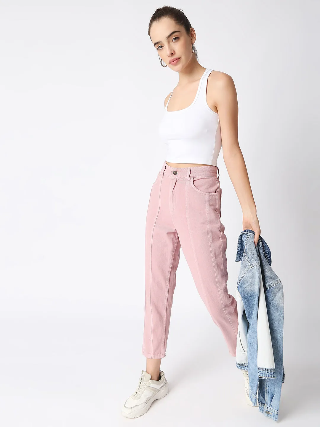 Disrupt Women White Criss Cross Back Scoop Neck Slim Crop Top