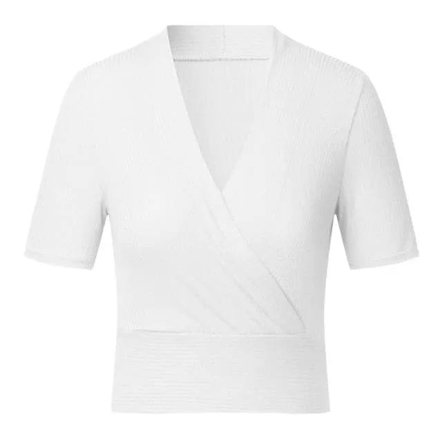 DressBetty - Womens Summer Sexy Casual Solid Deep V Neck Blouse Tops