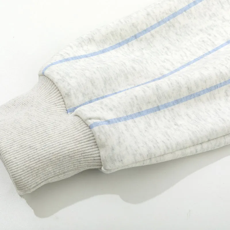 Faire Echo Fleece-Lined Striped Sweatshirt