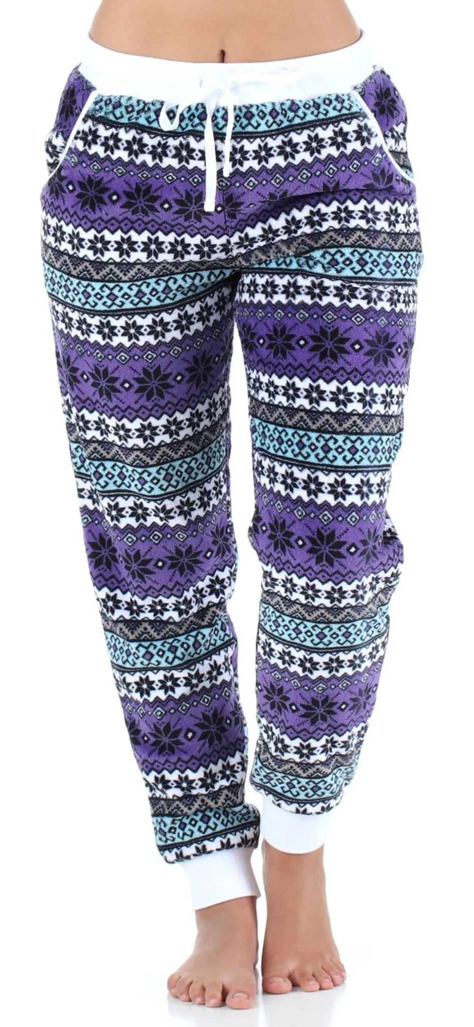 Frankie & Johnny Women’s Plush Fleece Lounge Pajama Pants with Pockets