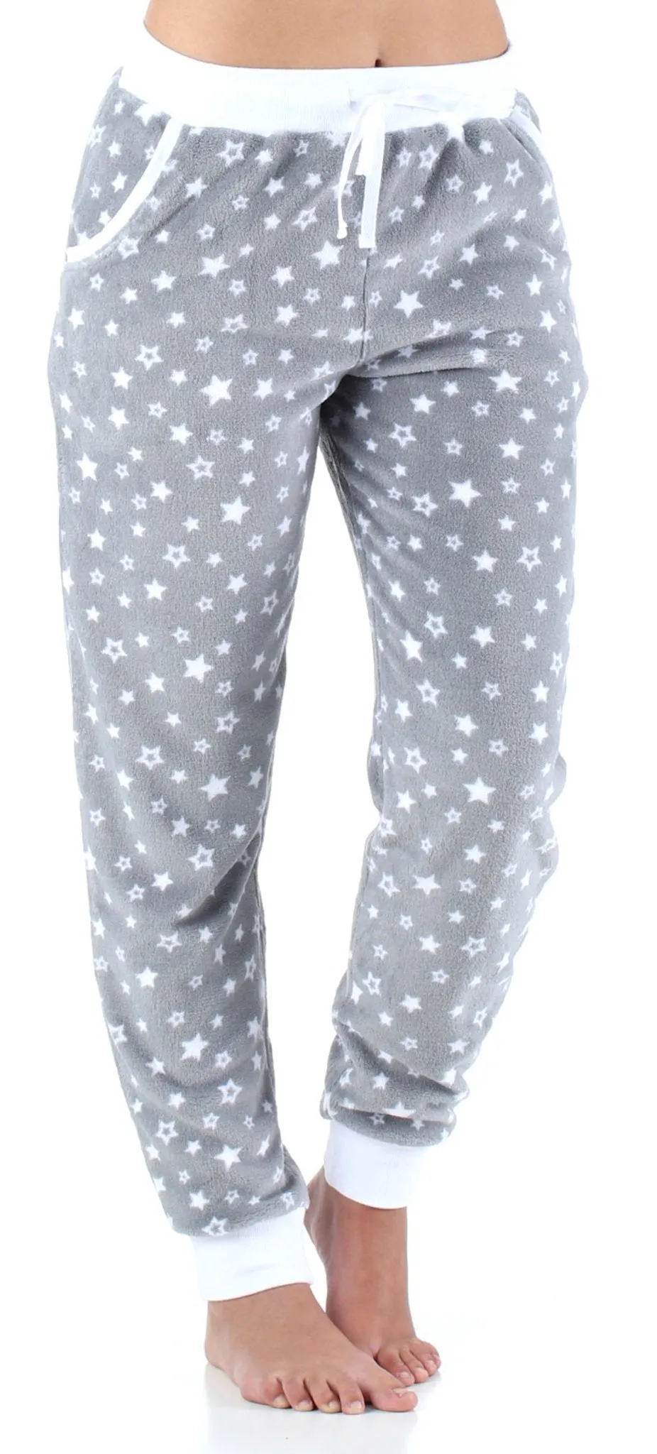 Frankie & Johnny Women’s Plush Fleece Lounge Pajama Pants with Pockets