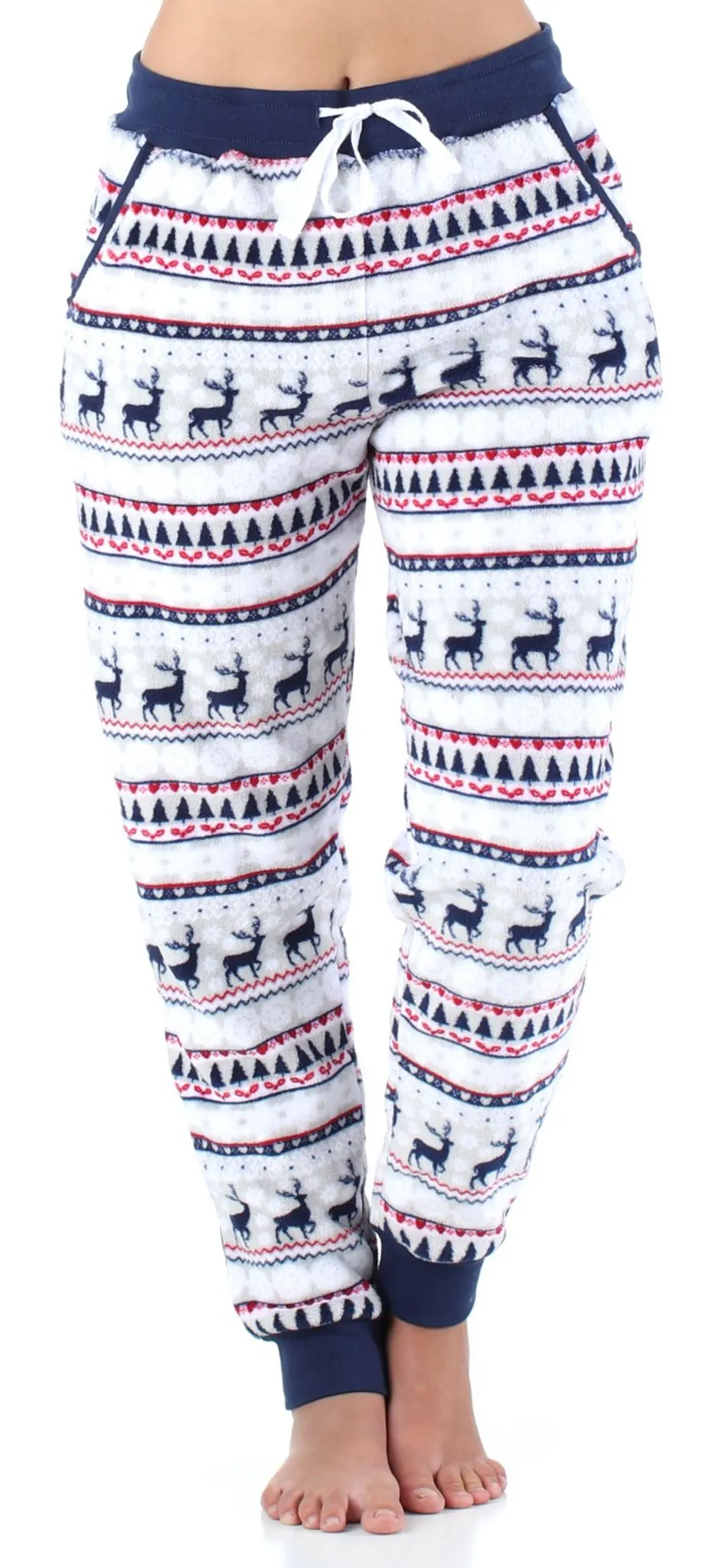 Frankie & Johnny Women’s Plush Fleece Lounge Pajama Pants with Pockets