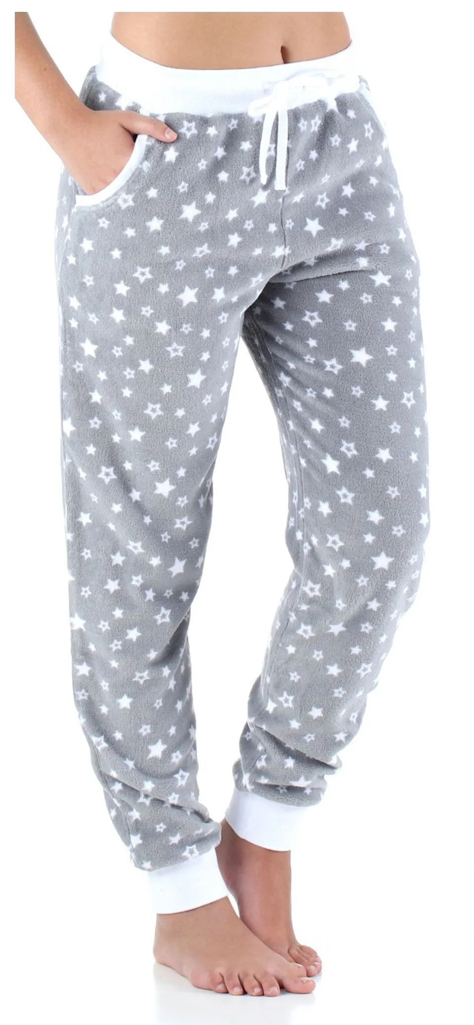Frankie & Johnny Women’s Plush Fleece Lounge Pajama Pants with Pockets
