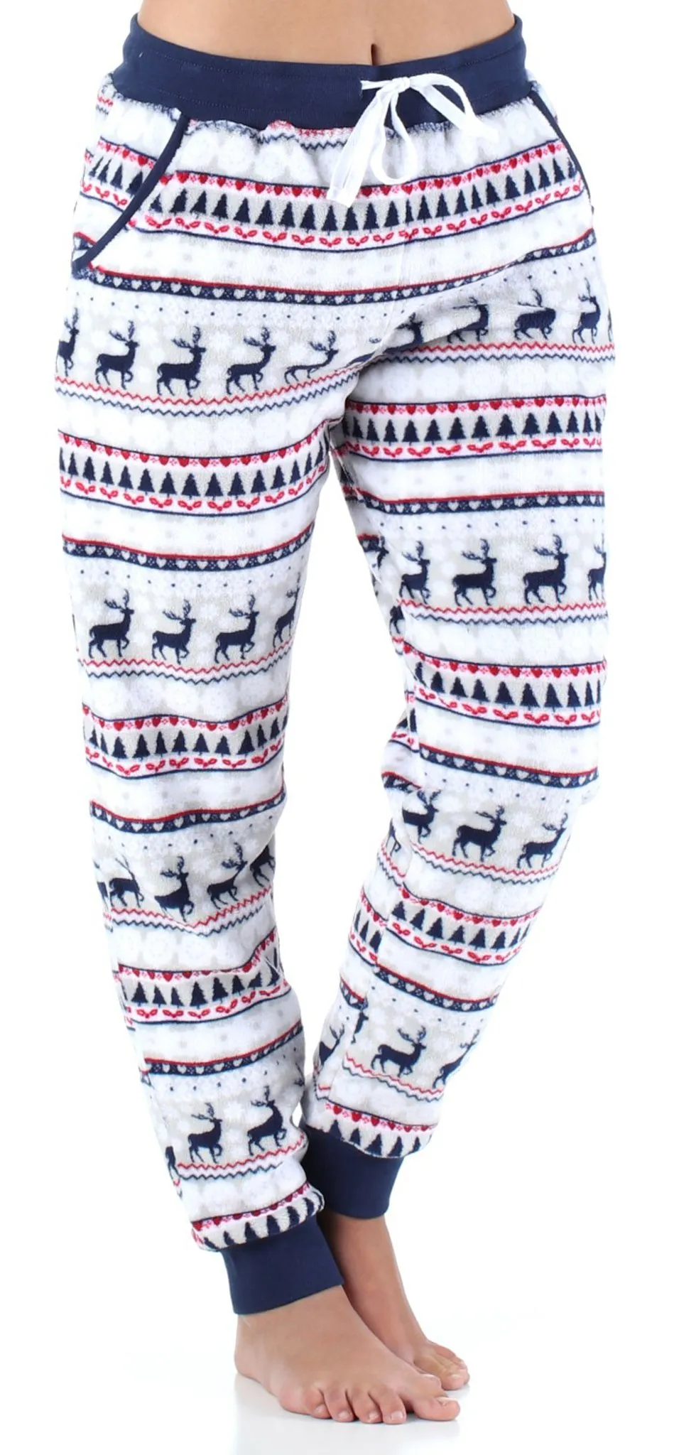 Frankie & Johnny Women’s Plush Fleece Lounge Pajama Pants with Pockets
