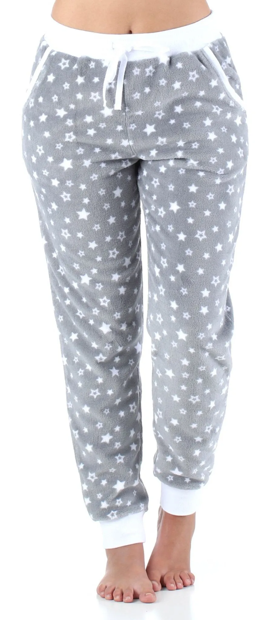 Frankie & Johnny Women’s Plush Fleece Lounge Pajama Pants with Pockets