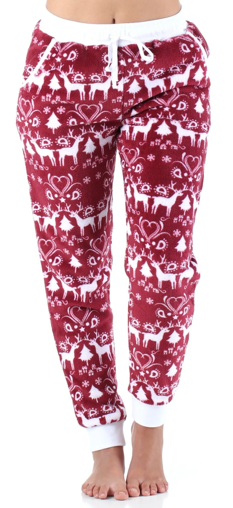 Frankie & Johnny Women’s Plush Fleece Lounge Pajama Pants with Pockets