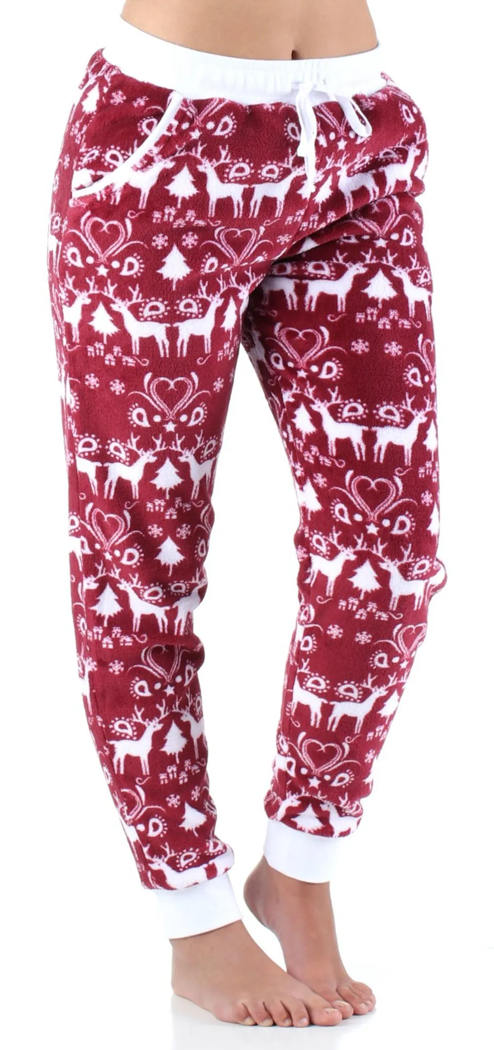 Frankie & Johnny Women’s Plush Fleece Lounge Pajama Pants with Pockets