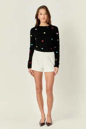 Heart Embroidery Knit