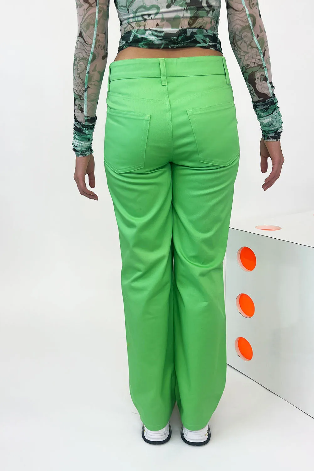 KkCo - Straight Slit Pant: Key Lime