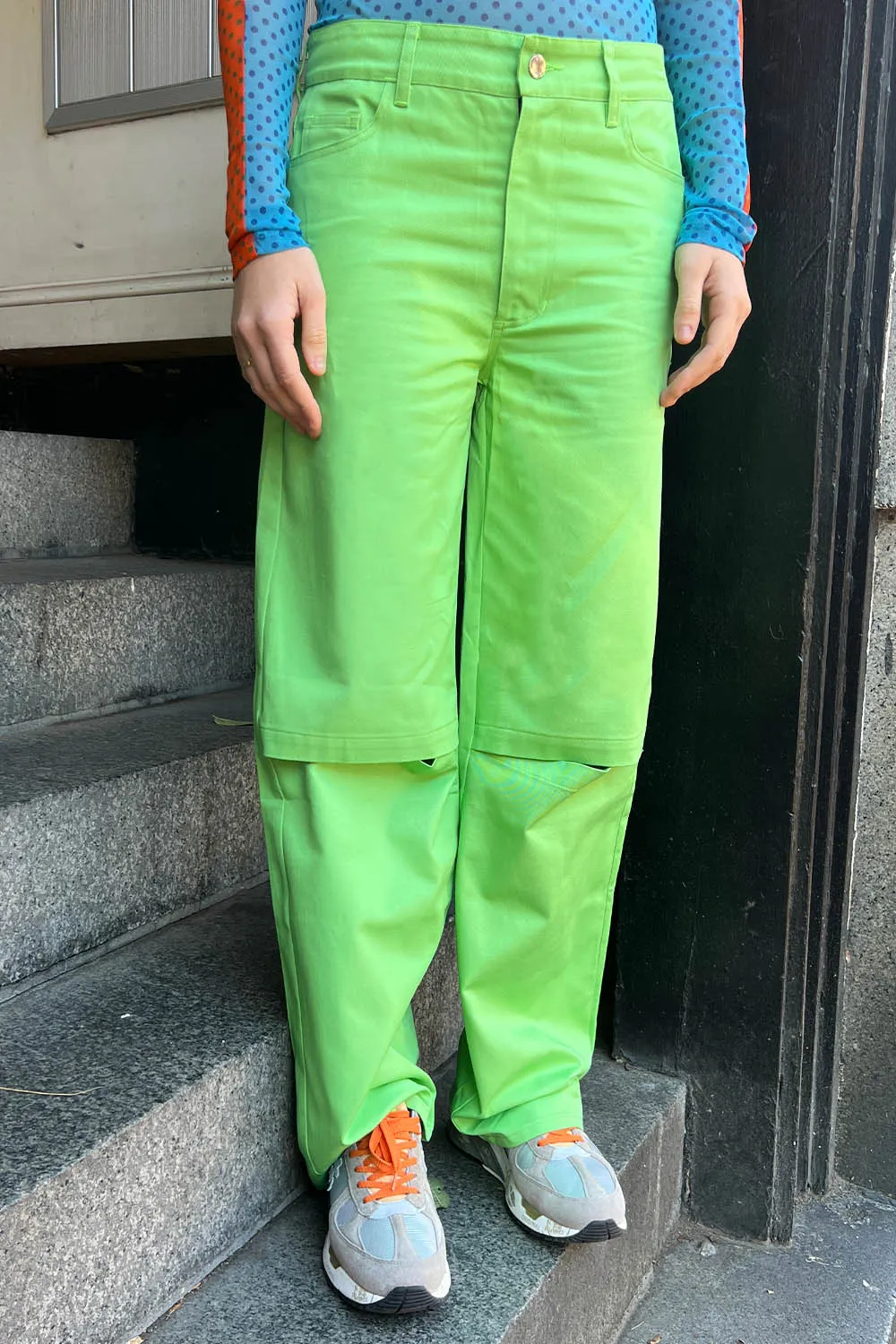 KkCo - Straight Slit Pant: Key Lime