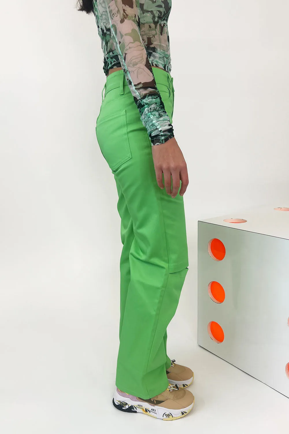 KkCo - Straight Slit Pant: Key Lime