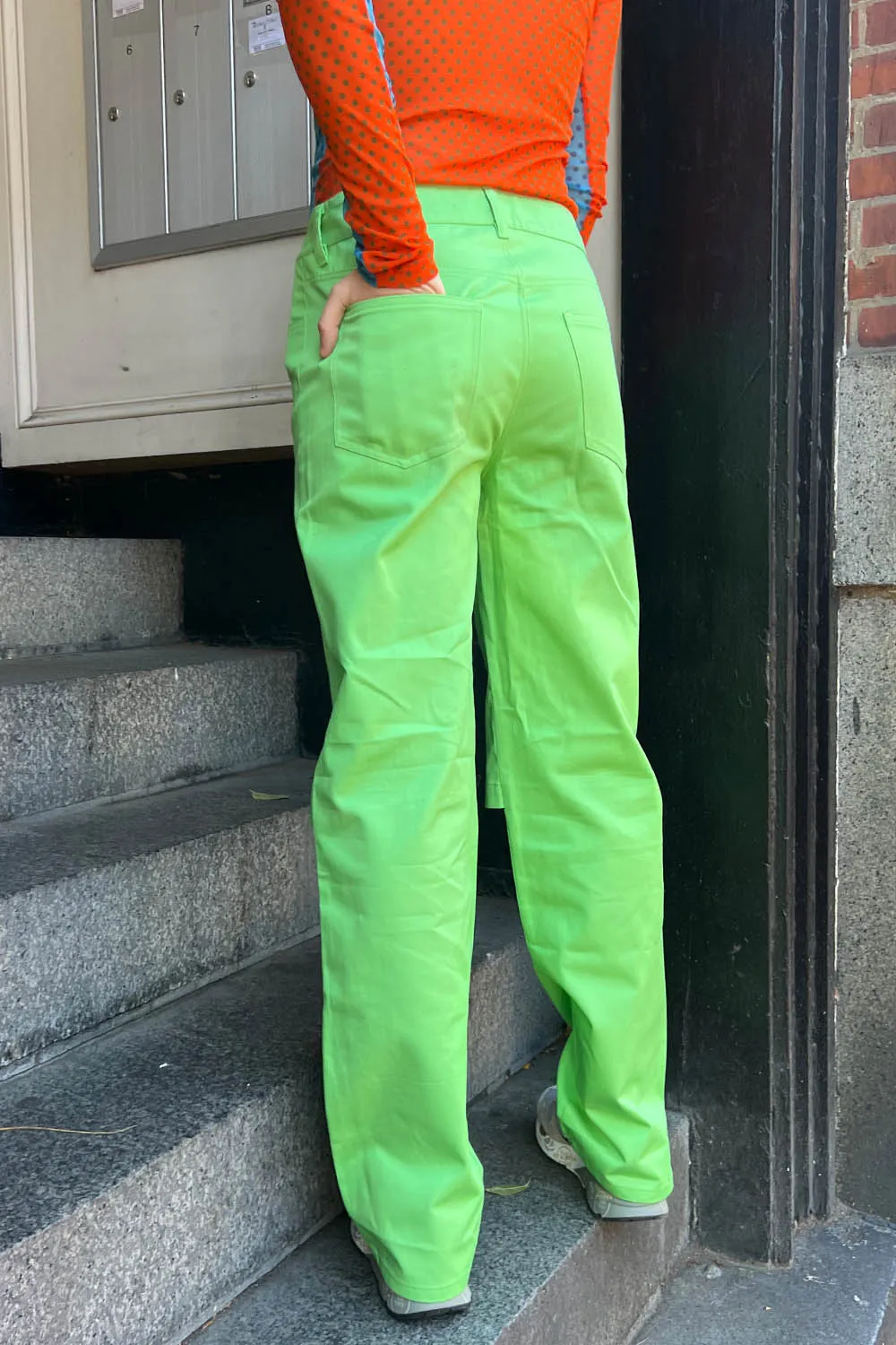 KkCo - Straight Slit Pant: Key Lime