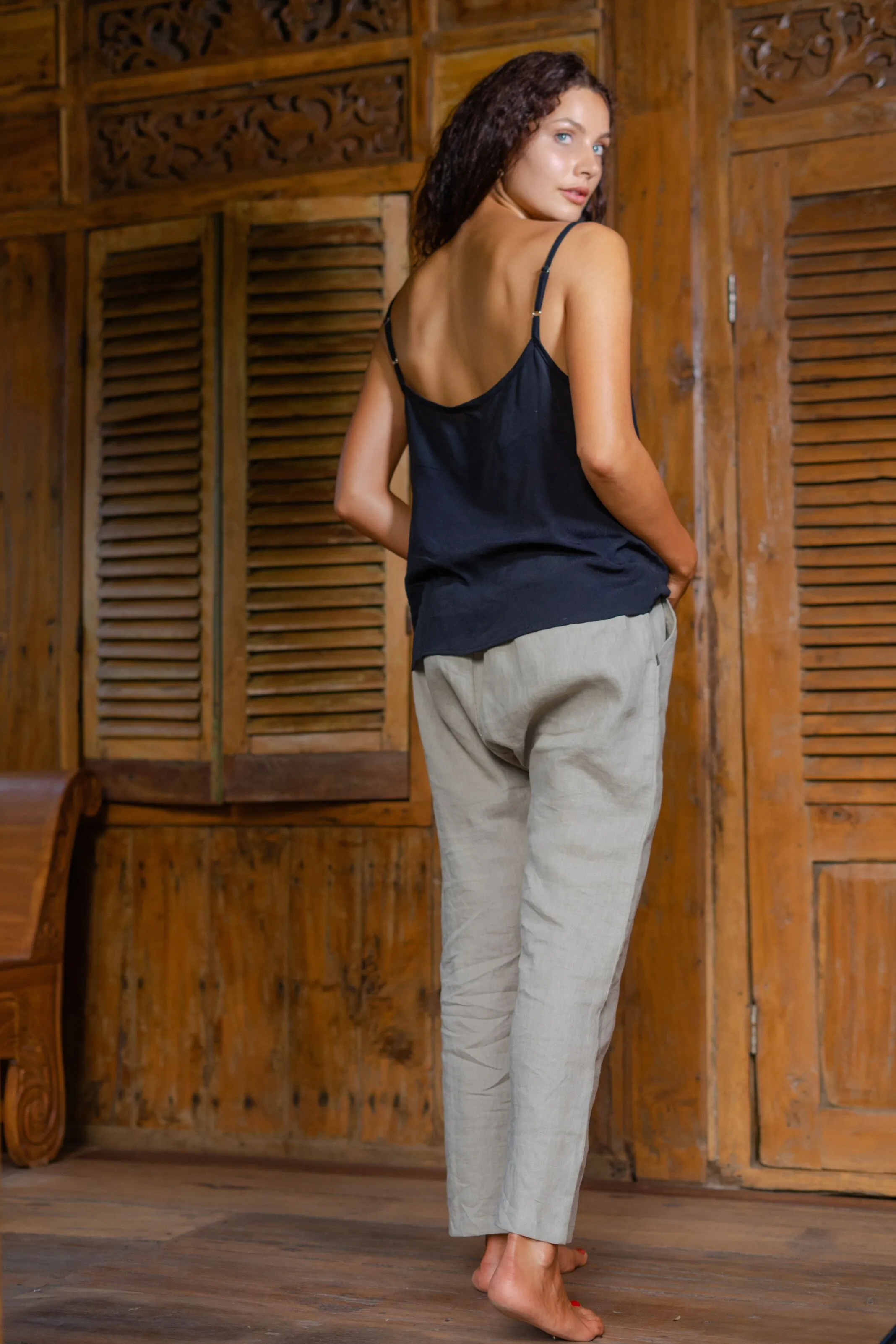 Linen Relaxed Pant Wtih Pockets | Sammi