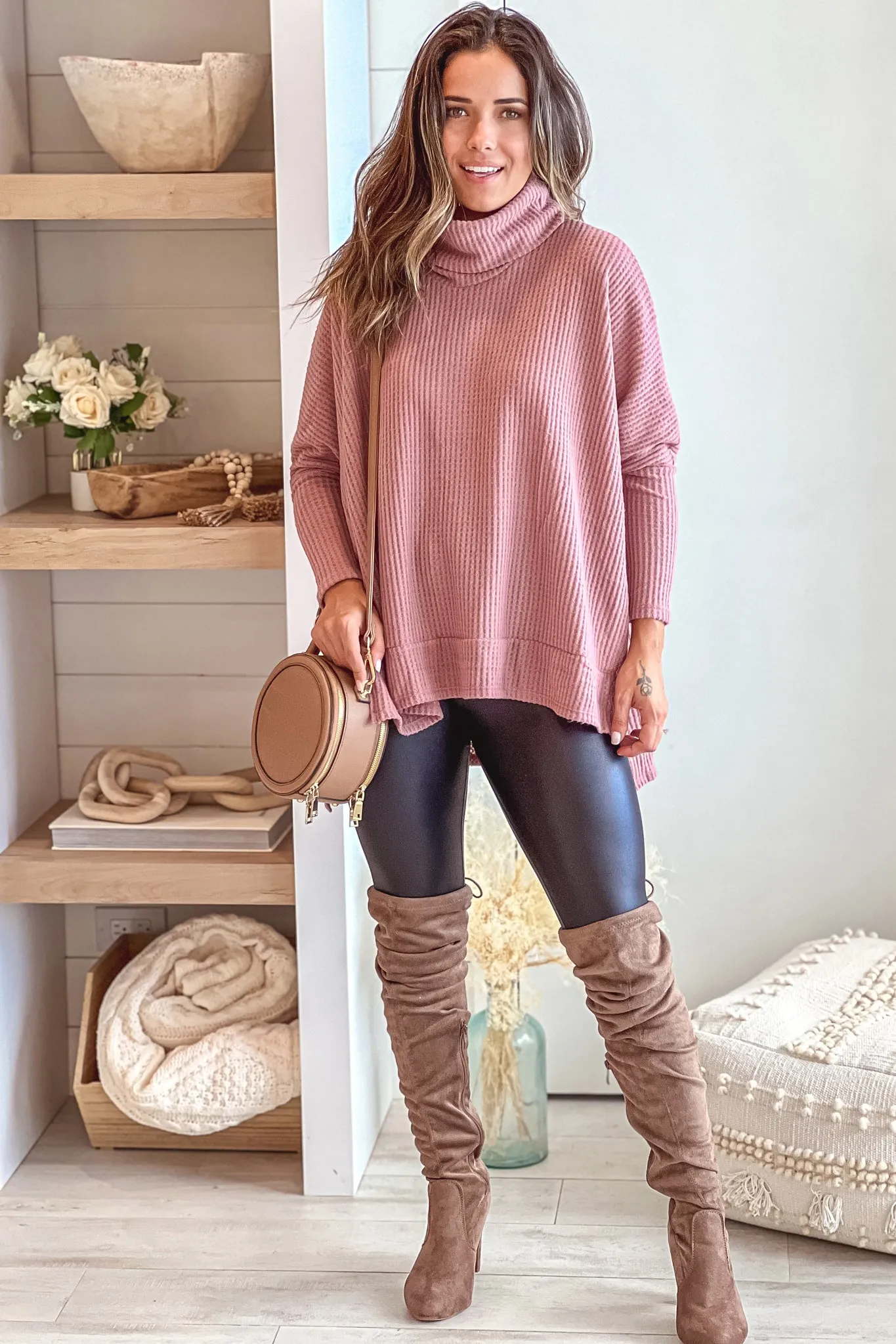 Mauve Turtle Neck Top