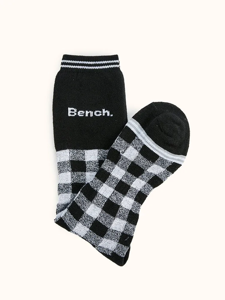 Men's Full Cushion Thermal Crew Socks (2 Pairs) - Black/White