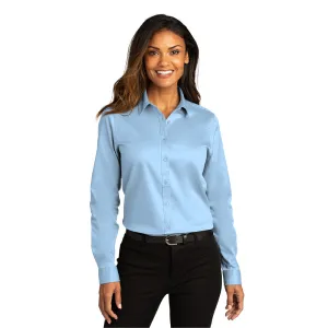 Port Authority® Women's Long Sleeve SuperPro React ™ Twill Shirt - Cloud Blue