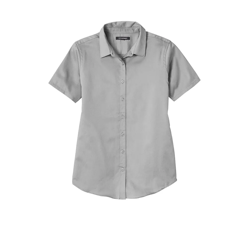 Port Authority® Women's Short Sleeve SuperPro React ™ Twill Shirt - Gusty Grey