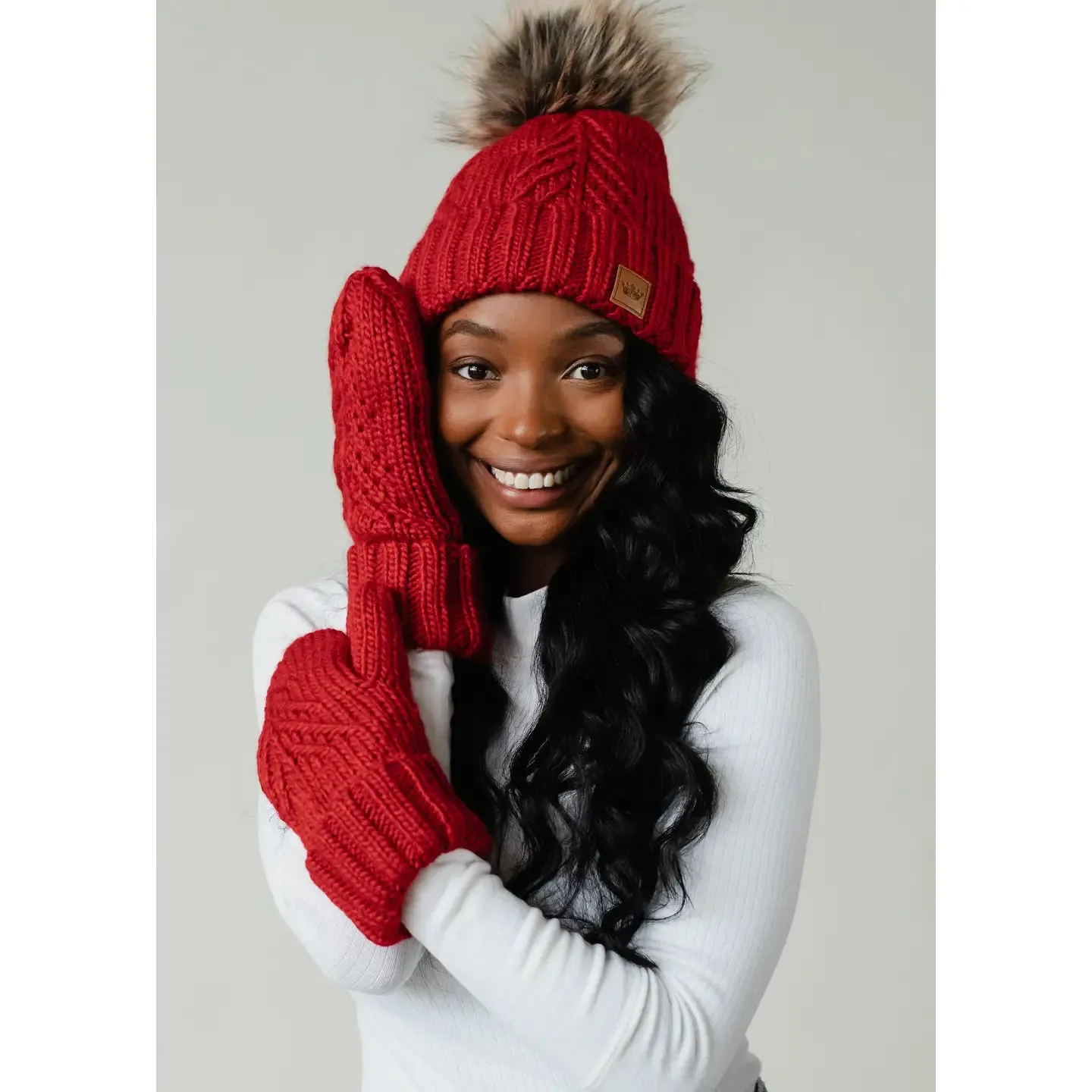 Red Knitted Mittens