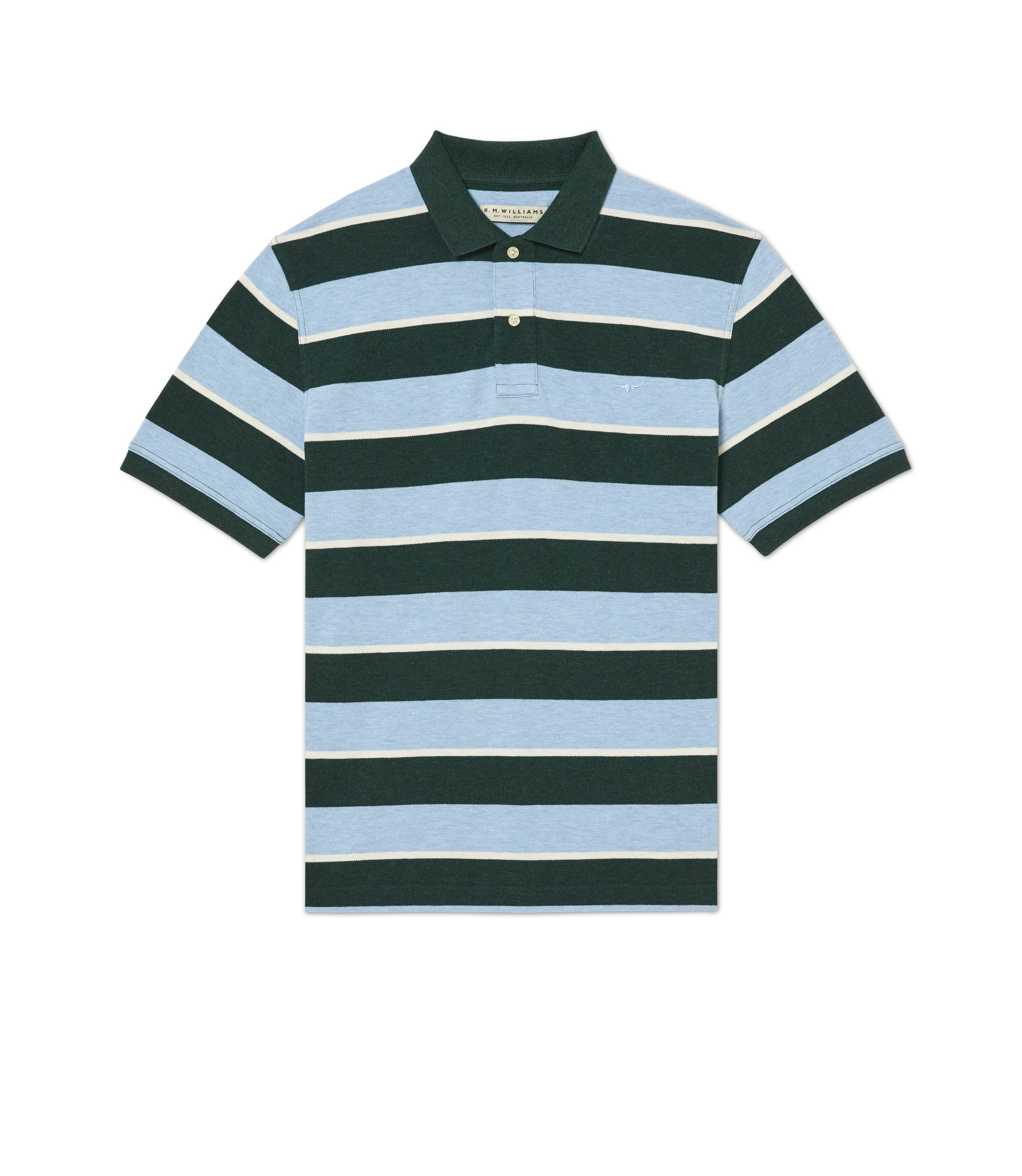 R.M.Williams - Rod Polo - Stripe - Green, Blue & White