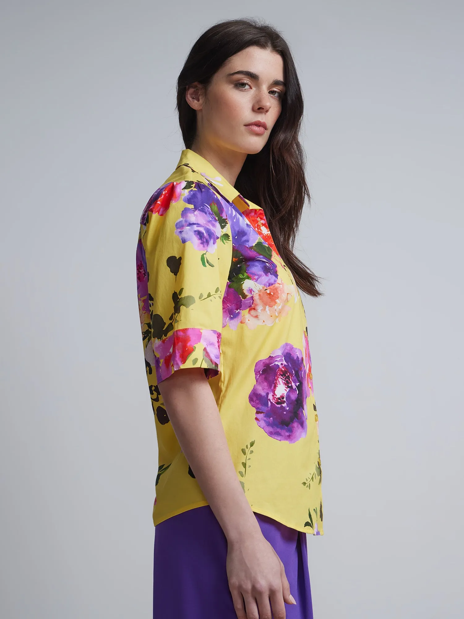 Tall Floral Button-Front - NY&C Madison Shirt®