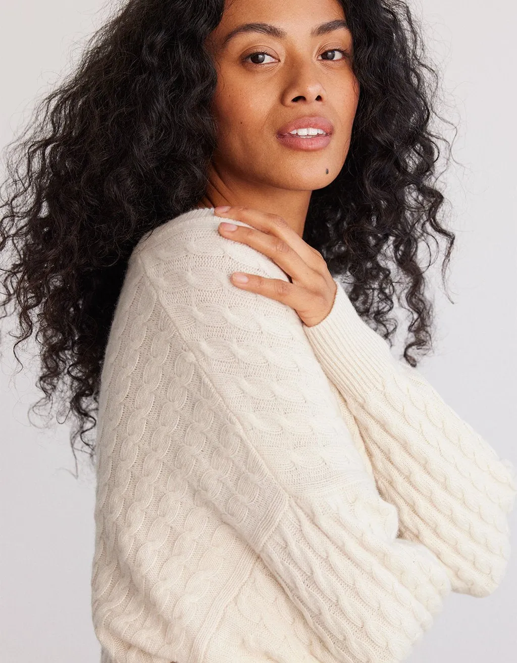 unsubscribed cashmere cable v neck pullover sweater