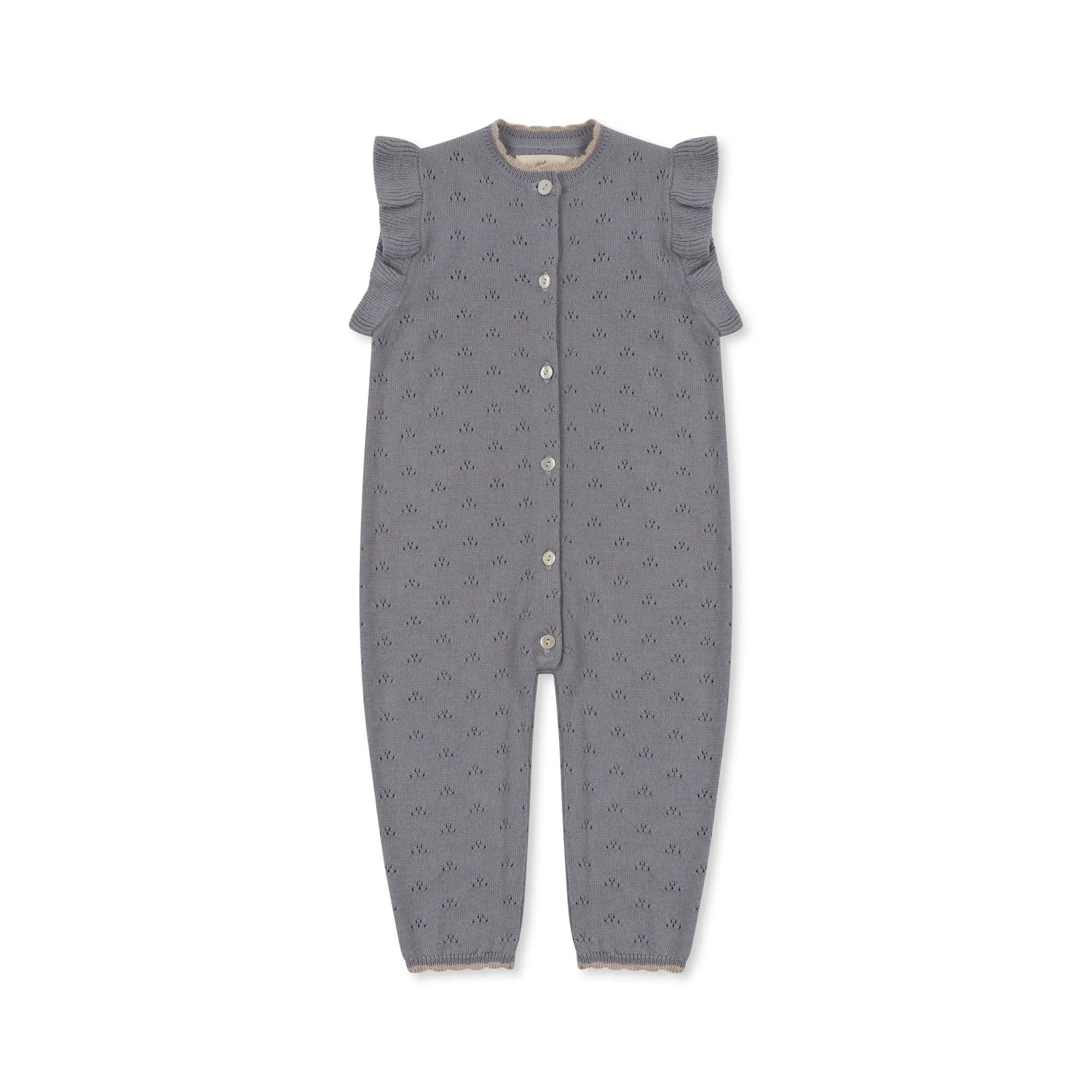 Valkan Pointelle Knit Baby Onesie