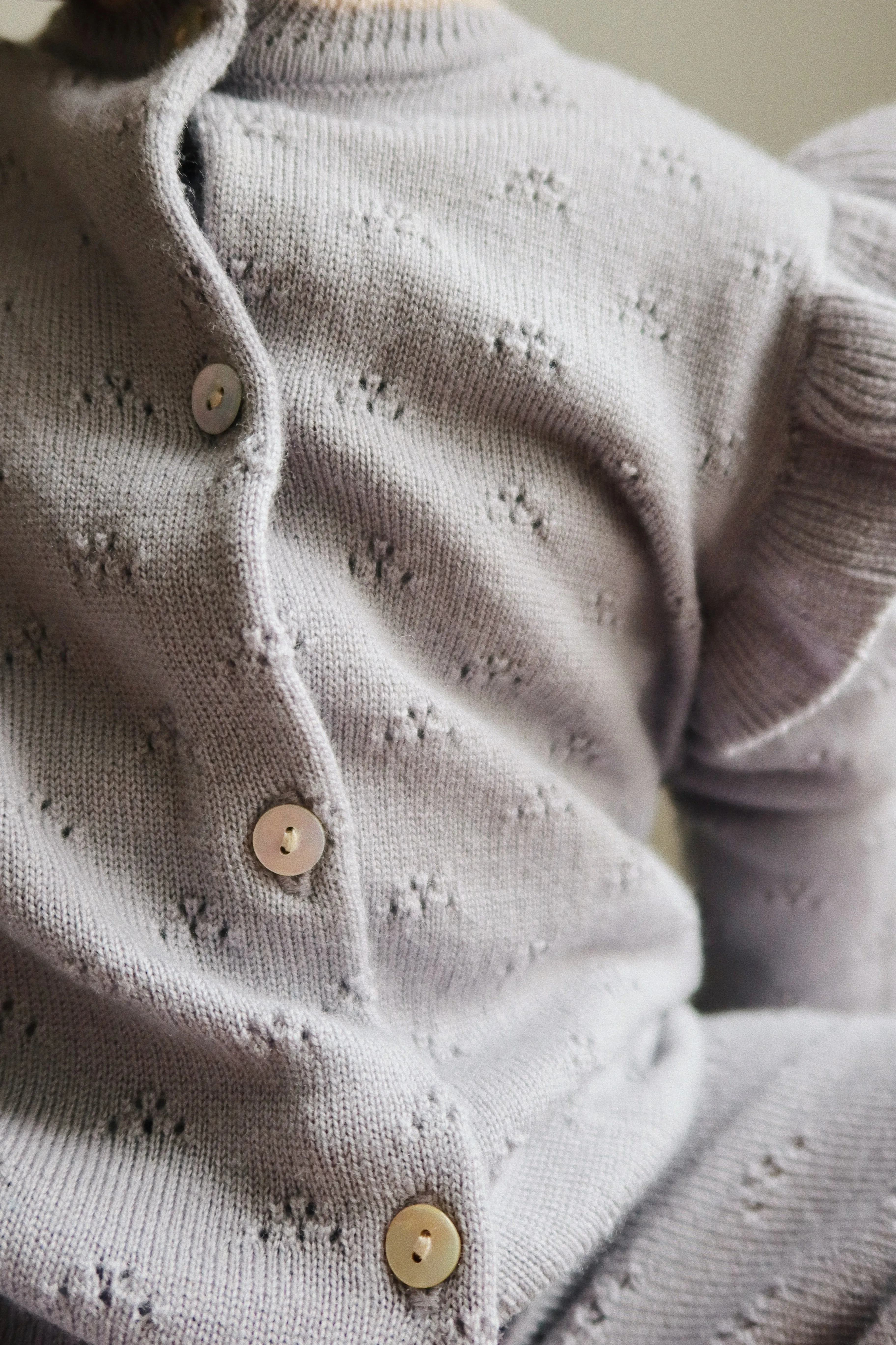 Valkan Pointelle Knit Baby Onesie