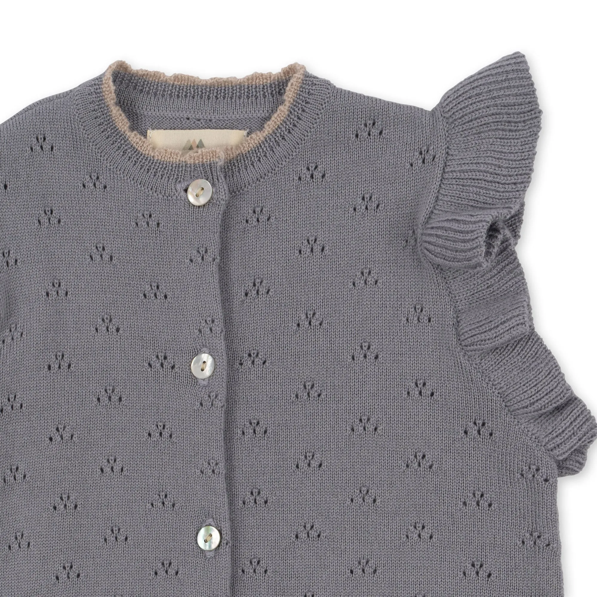 Valkan Pointelle Knit Baby Onesie