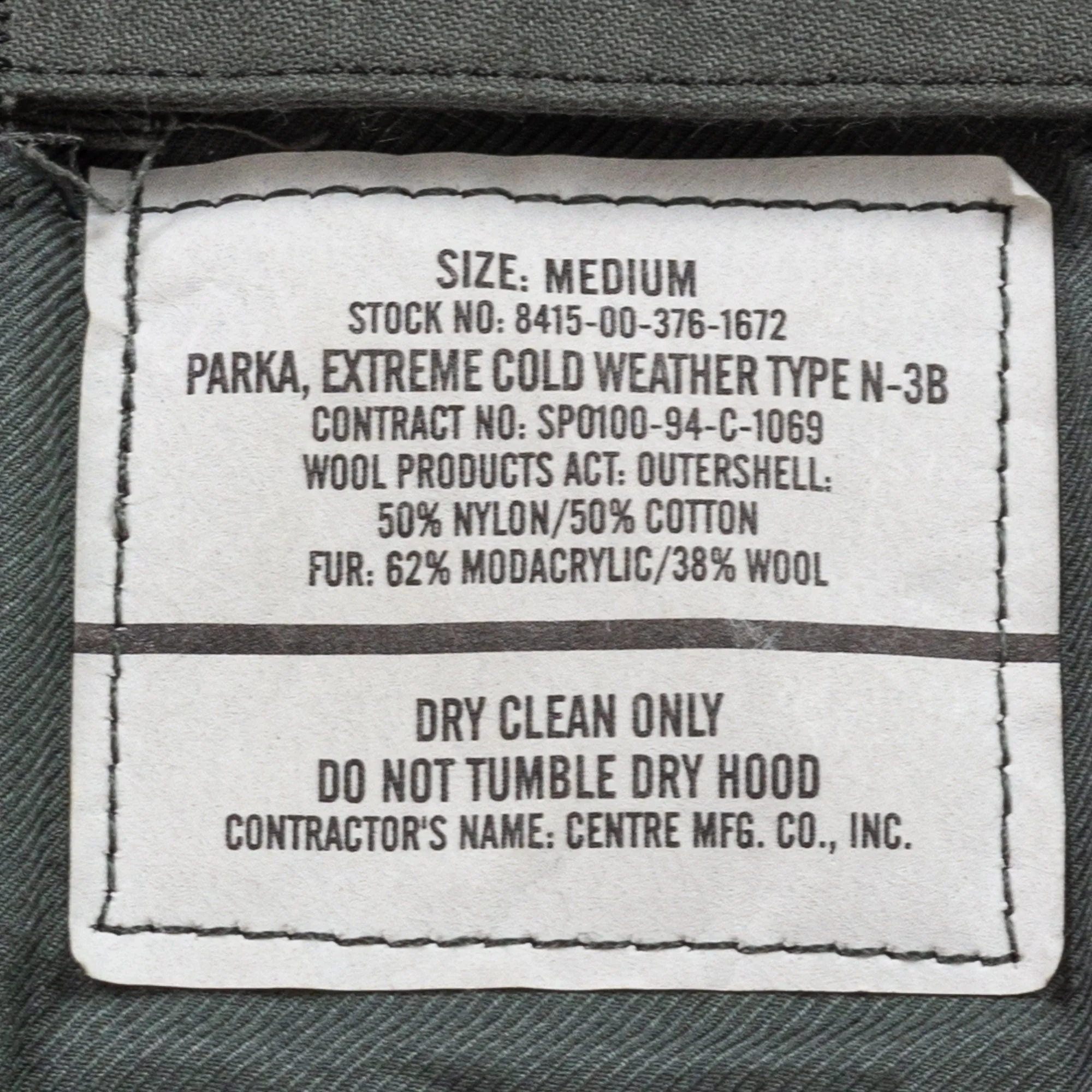 Vintage N-3B USAF Hooded Parka Flight Jacket - Men's Medium