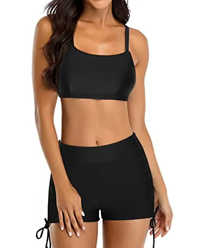 Women's Tankini Swimsuits Built-In Bra And Adjustable Shoulder Straps-Tribal